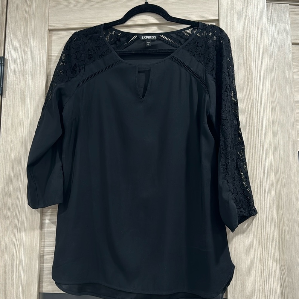 Express lace black blouse/top